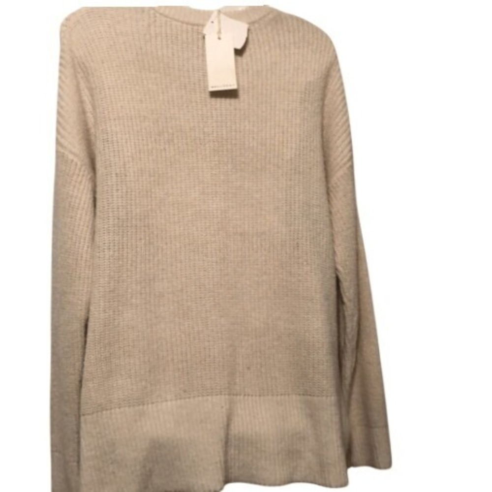 Melloday Sweater Size Medium Oversized Cream ribbed pockets comfy wool blend NWT - Picture 4 of 7